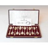 Set of twelve Elizabeth II Trefid pattern coffee spoons, Sheffield 1970, 3.7oz approx, cased