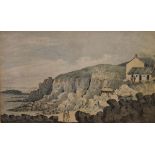 19th Century English School - Watercolour - Anchor Head, Weston-super-Mare, unsigned, 19cm x 31.5cm,