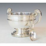 Edward VII silver two handled sugar basin standing on a circular foot, Sheffield 1902, together with
