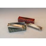Two vintage Hohner Super Chromonica harmonicas Condition: