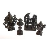 Four small Indian bronze figures Condition: