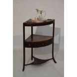 George III mahogany corner washstand with modern Royal Winton pottery jug and bowl Condition: