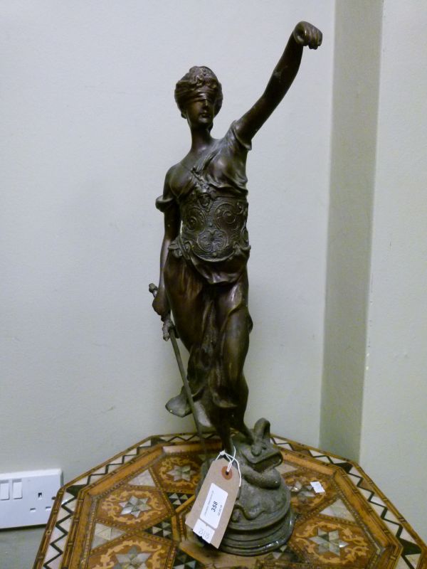 Reproduction bronze figure - Justice Condition: