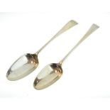 Pair of George III silver Old English pattern tablespoons, London 1773, 3.8oz approx Condition: