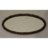 1930's period Barbola type framed oval bevelled wall mirror Condition: