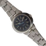 Omega Genève Dynamic - Lady's stainless steel manual wind wristwatch, the dark blue dial with