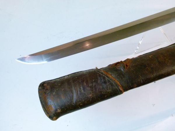 Japanese officers Katana, with braid bound shark skin covered grip and military pattern brass - Image 2 of 10