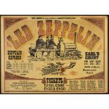 Led Zeppelin - Original UK advertising poster for the 1975 shows at Earl's Court, London, 63cm x