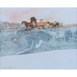 Graham Clarke (b.1941) - Watercolour - Gitanes, Camargue, France, signed and dated '90, 18.5cm x