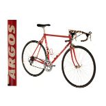 Argos Columbus Thron steel framed racing cycle in red with white decals, fitted primarily Shimano