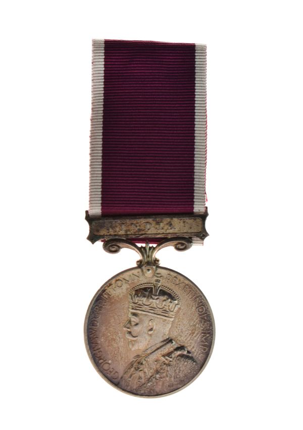 George V Army Long Service And Good Conduct Medal with India bar awarded to S. Sgt W.S. Tiller,