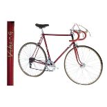 Viking Reynolds 531 steel framed racing cycle in burgundy and black with white transfers, fitted