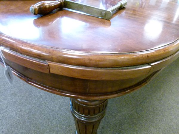 Late Victorian walnut rectangular extending dining table fitted three insertions and standing on - Image 8 of 9