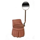 Modern Design - Mid 20th Century Reflectone swivel vanity stool, the circular mirror on a bronzed