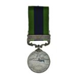 Edward VII India General Service Medal with North West Frontier 1908 bar awarded to 23319 Gunner N.