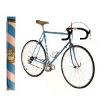 Major Nichols Reynolds 531 steel framed racing cycle in light blue and pink with rainbow stripes and