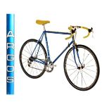 Argos Reynolds 531 steel framed racing cycle in metallic blue with white decals, having primarily