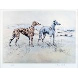 Henry Wilkinson (1921-2011) - Coloured etching - A pair of greyhounds, No.42/250, signed and