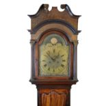 George III mahogany longcase clock by Philip Lloyd of Bristol, the hood with swan neck pediment,