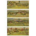 Harry Elliott (20th Century) - Four hunting/coaching chromolithographs, 27cm x 70cm Condition: **