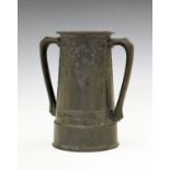 Liberty & Co Tudric pewter 'For Old Times Sake' two handled loving cup designed by David Veazey,