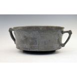 Liberty & Co Tudric pewter 'Woodbine Spices' two handled bowl designed by David Veazey, impressed