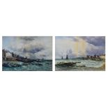 C.M. Williams (late 19th/early 20th Century) - Pair of watercolours - A Fresh Breeze, Buckhaven