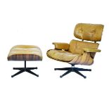 Modern Design - Charles and Ray Eames for Herman Miller - Model 670 lounge chair together with