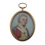 Frederick Buck - (1771-1840) - Oval miniature - Red coated officer of the 30th Regiment of Foot,