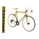 Mercier steel framed racing cycle in metallic olive green with black and gold decals, fitted