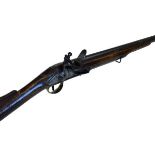 10 bore flintlock Brown Bess India Pattern musket which has been converted into a 'Sporting' gun
