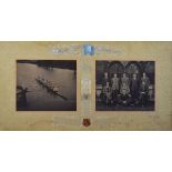 Oxford University Rowing Interest - Two early 20th Century photographs with watercolour script