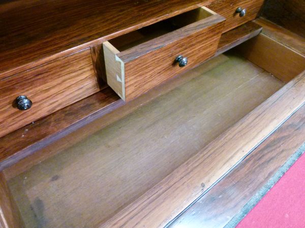 19th Century French lady's marquetry inlaid walnut bureau having cast brass mounts, allover - Image 4 of 7