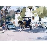 John Yardley (b.1933) - Watercolour - The Carriage Tour, signed, 24.5cm x 35cm A.R. Condition: **