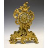 Early 20th Century French gilt spelter cased mantel clock, the rococo style case having allover