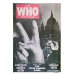 The Who - Advertising poster for their 1975 UK tour, 83cm x 59cm, unframed Condition: Poster has