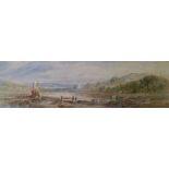 19th Century English School - Watercolour - The River Dart, 17cm x 60cm Condition: Probable slight