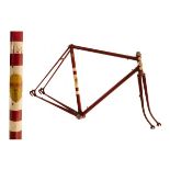 Armstrong of Birmingham Reynolds 531 steel racing cycle frame in metallic burgundy with white head