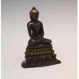 South East Asian bronze figure depicting Buddha in Maravijaya, 13cm high Condition: No obvious