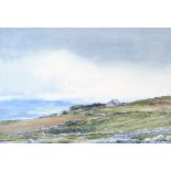 Frank Egginton (1908-1990) - Watercolour - An Irish moorland landscape with cottages, signed, 36.5cm