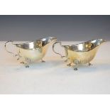 Pair of Elizabeth II silver cream jugs, Birmingham 1958, 4.6oz approx Condition: