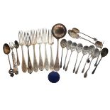 Quantity of various white metal cutlery, etc Condition: