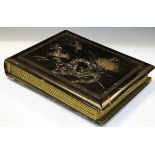 Postcards - Japanese lacquered album containing early 20th Century cards, Japan, Pacific Islands,