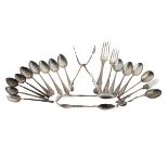 Various silver spoons, forks etc, combined weight 8.5oz approx Condition: