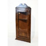 Edwardian string inlaid simulated walnut and walnut veneer hanging corner cabinet Condition: