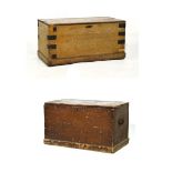 Two late 19th/early 20th Century pine blanket boxes Condition: