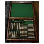 Canteen of silver plated Kings pattern cutlery in a mahogany case Condition: