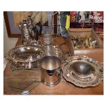 Quantity of various silver plated items including: tray, cutlery, cake stand, etc Condition: