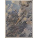 Frederick Gordon Crosby - Signed limited edition print - World War I air battle with a zeppelin