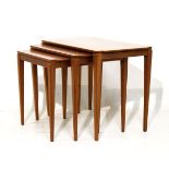 Nest of three Gordon Russell coffee tables on tapered square supports Condition: